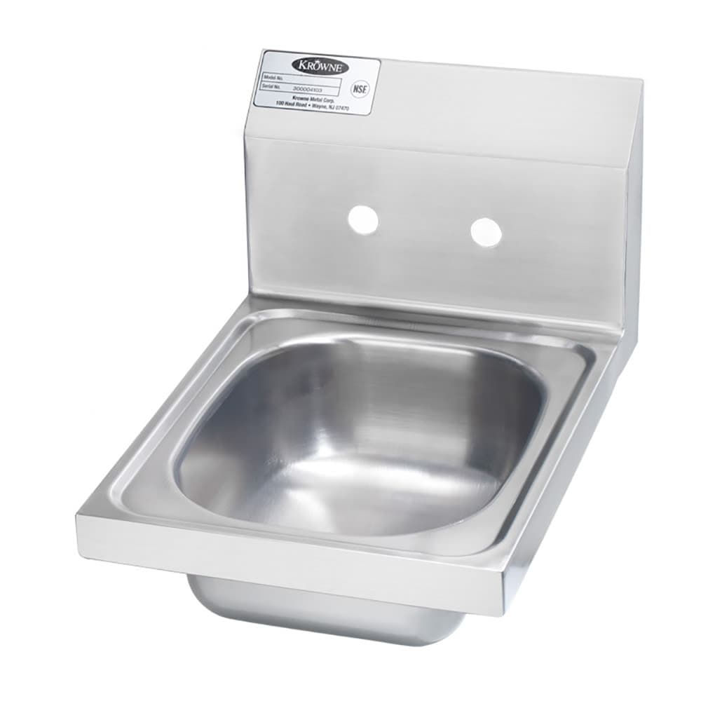 Krowne HS-9-LF Wall Mount Commercial Hand Sink w/ 9 3/4"L x 11 3/4"W x 5"D Bowl