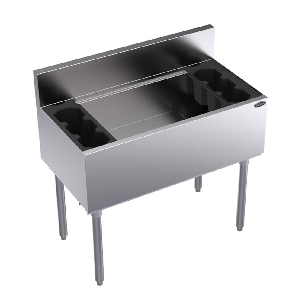 Krowne KR19-36 36" Royal Series Cocktail Station w/ 110 lb Ice Bin, Stainless Steel