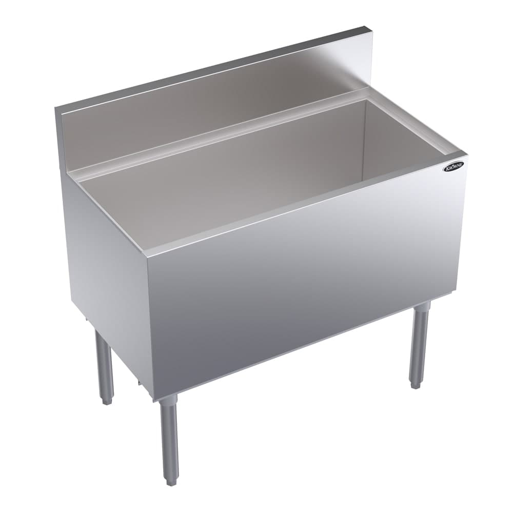 Krowne KR19-36-10 36" Royal Series Cocktail Station w/ 110 lb Ice Bin, Stainless Steel