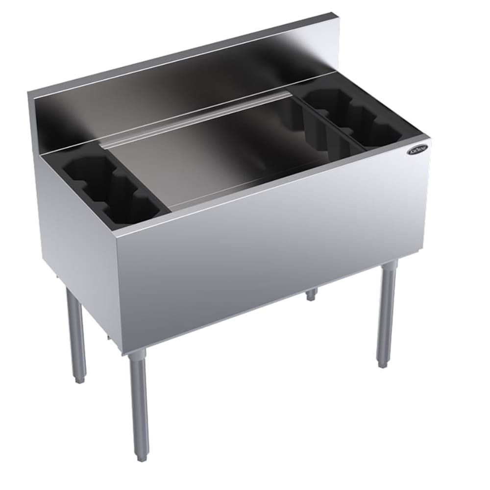 Krowne KR19-36DP-10 36" Royal Series Cocktail Station w/ 146 lb Ice Bin, Stainless Steel