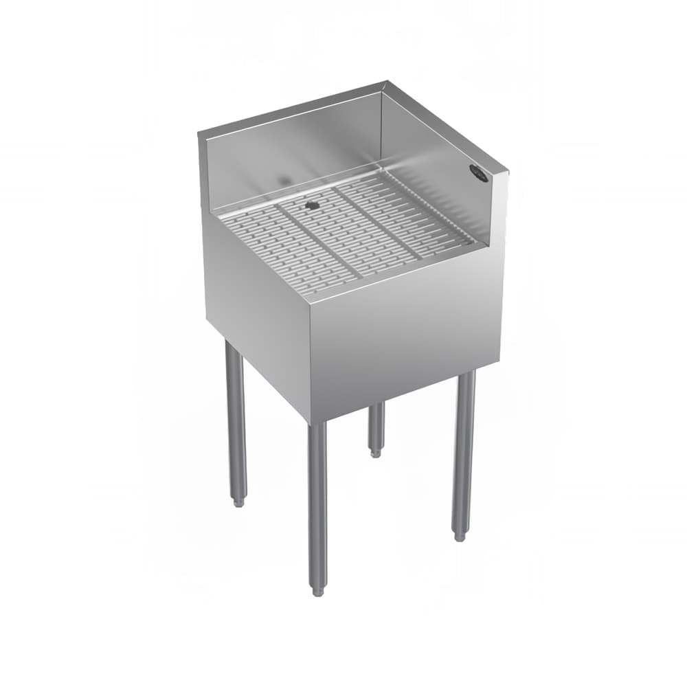Krowne KR19-C18R Under Bar Freestanding Drainboard - 6 1/2" Back Splash on Rear/Right, 18" x 19"