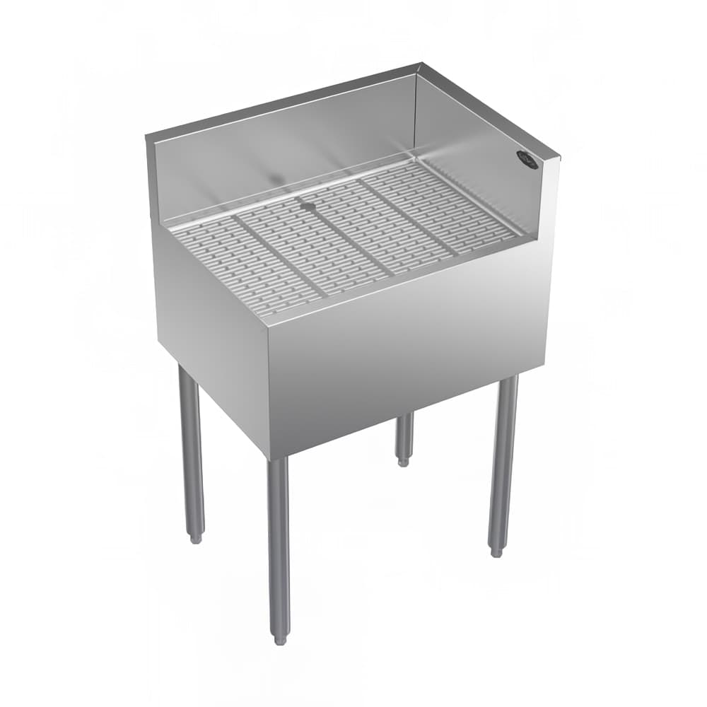 Krowne KR19-C24R Under Bar Freestanding Drainboard - 6 1/2" Back Splash on Rear/Right, 24" x 19"