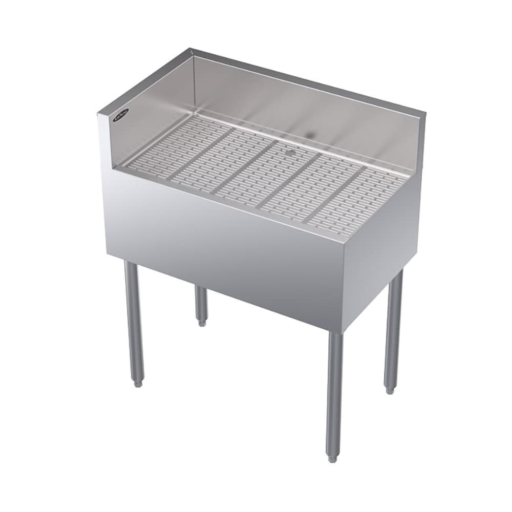 Krowne KR19-C30L Under Bar Freestanding Drainboard - 6 1/2" Back Splash on Rear/Left, 30" x 19"