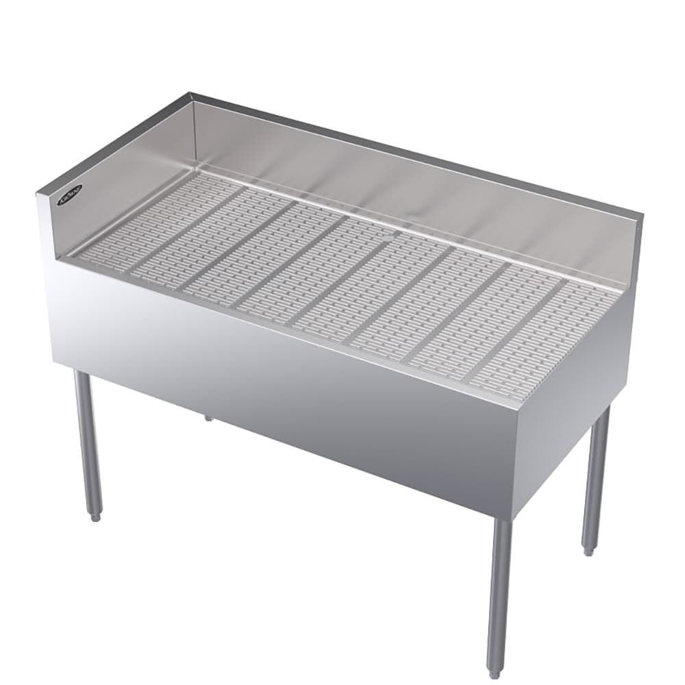 Krowne KR19-C48L Under Bar Freestanding Drainboard - 6 1/2" Back Splash on Rear/Left, 48" x 19"
