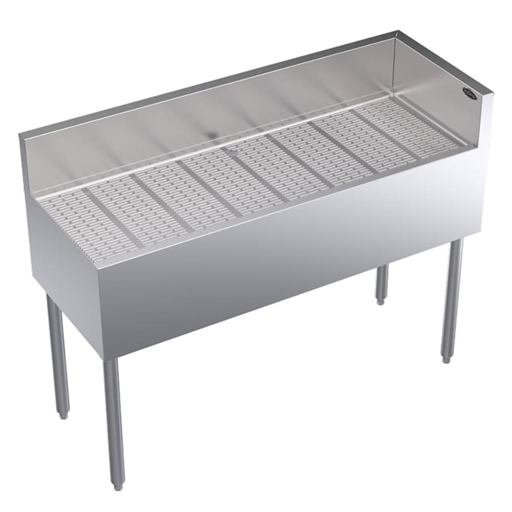 Krowne KR19-C48R Under Bar Freestanding Drainboard - 6 1/2" Back Splash on Rear/Right, 48" x 19"