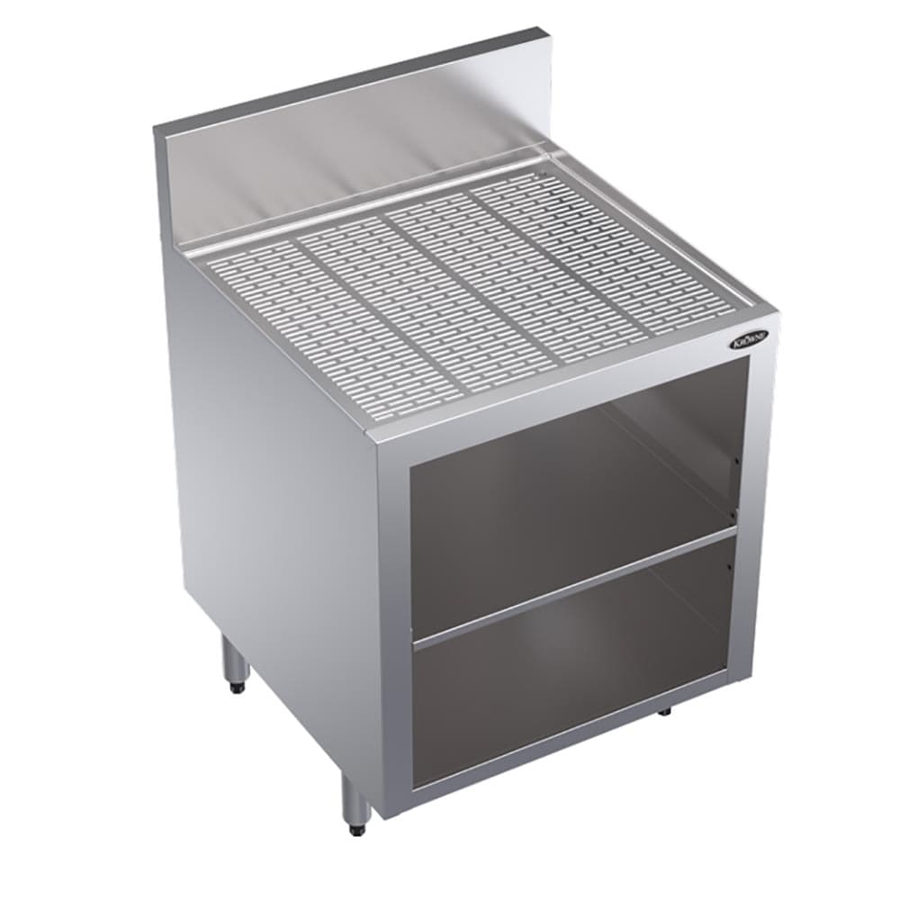 Krowne KR24-GSB3 Under Bar Glass Storage Unit w/ Open Base - 24" x 24", Stainless Steel