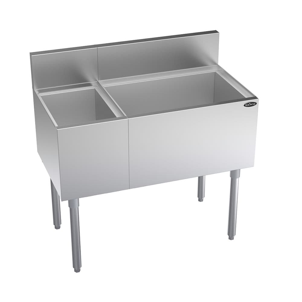 Krowne KR19-M36R-10 36" Royal Series Cocktail Station w/ 74 lb Ice Bin, Stainless Steel
