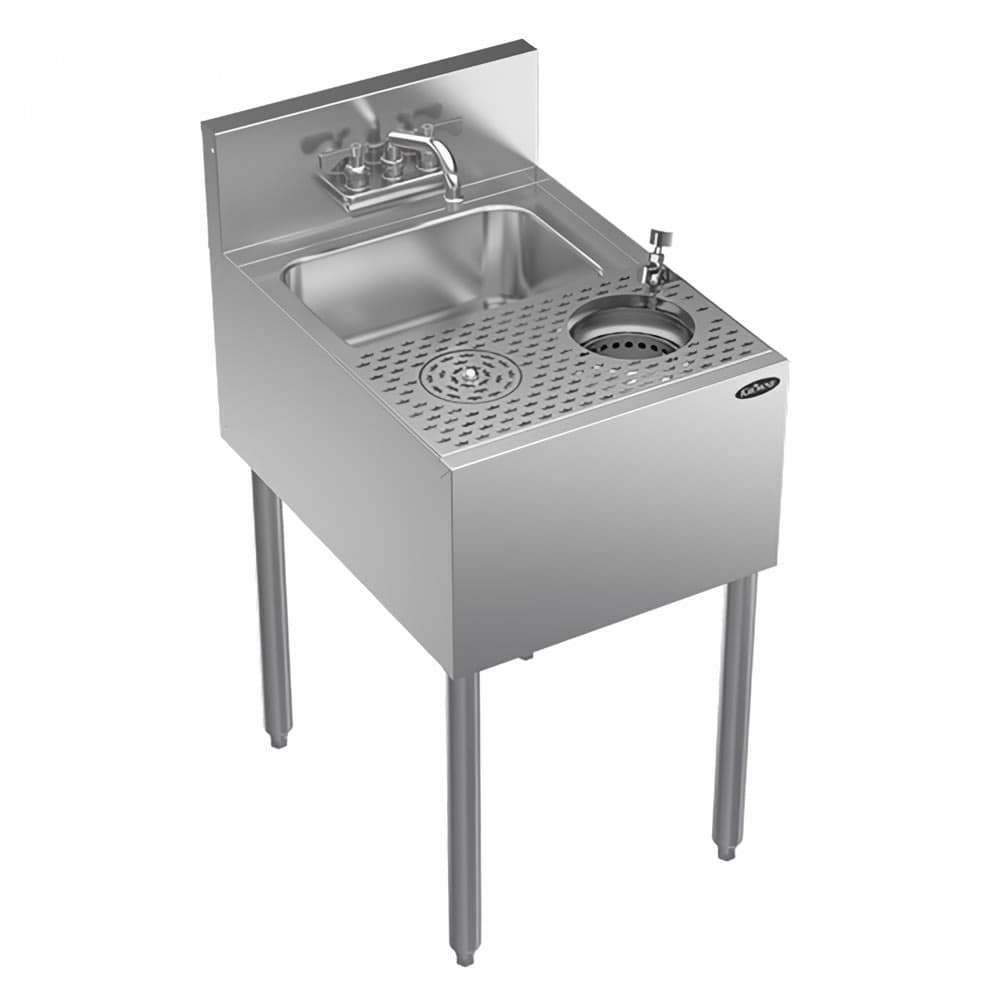 Krowne KR24-MS18 Underbar Dump Sink w/ Stainless Steel Legs, 18" x 24" x 36 1/2"