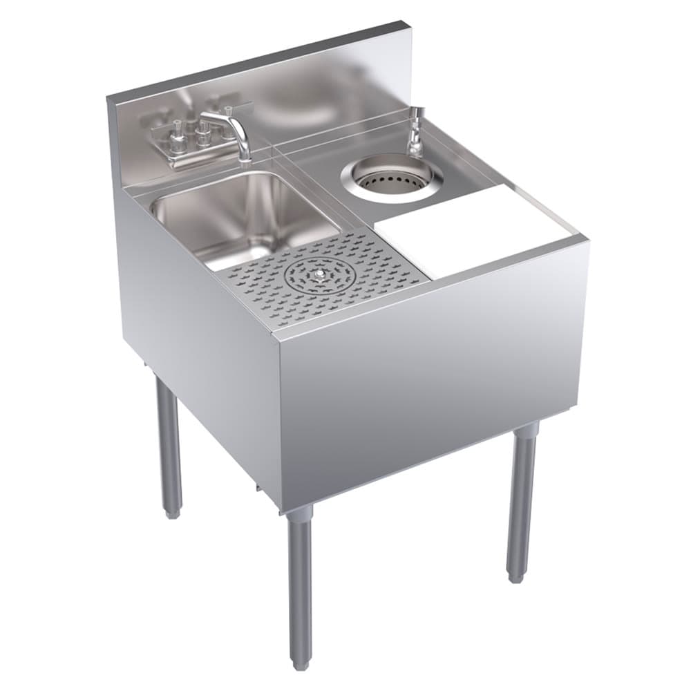 Krowne KR24-MS24 Underbar Dump Sink w/ Stainless Steel Legs, 24" x 24" x 36 1/2"