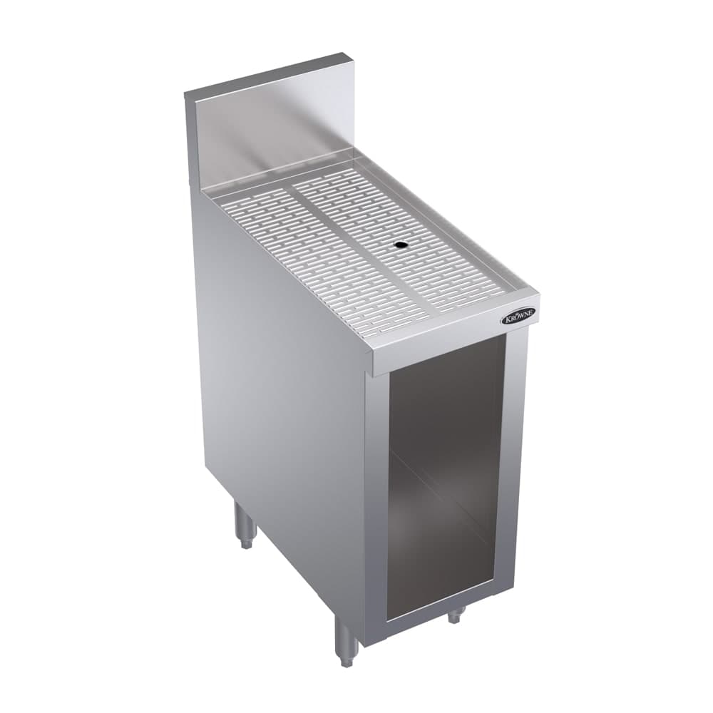 Krowne KR24-S12 Under Bar Glass Storage Unit - Open Base, 6 1/2" Back Splash, 12" x 24"