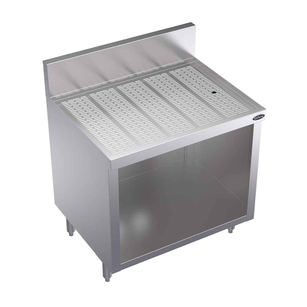 Krowne KR24-S30 Under Bar Glass Storage Unit - Open Base, 6 1/2" Back Splash, 30" x 24"