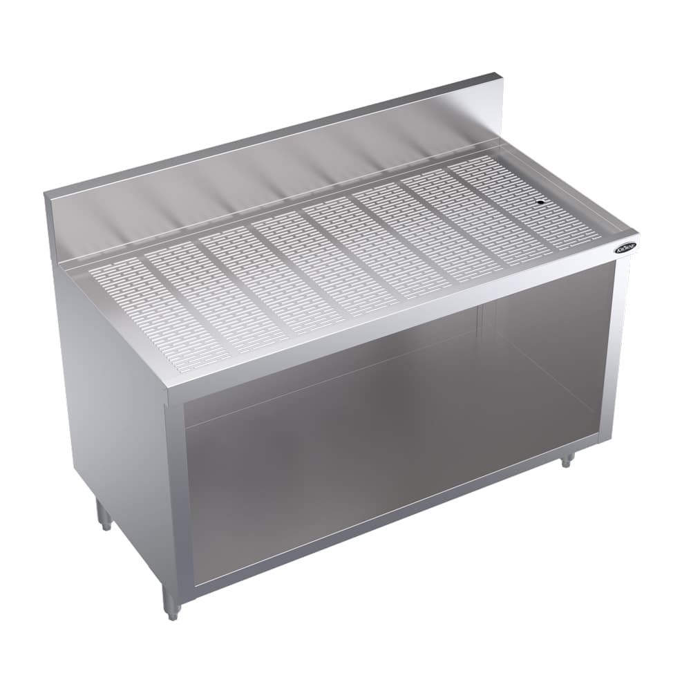 Krowne KR24-S48 Under Bar Glass Storage Unit - Open Base, 6 1/2" Back Splash, 48" x 24"