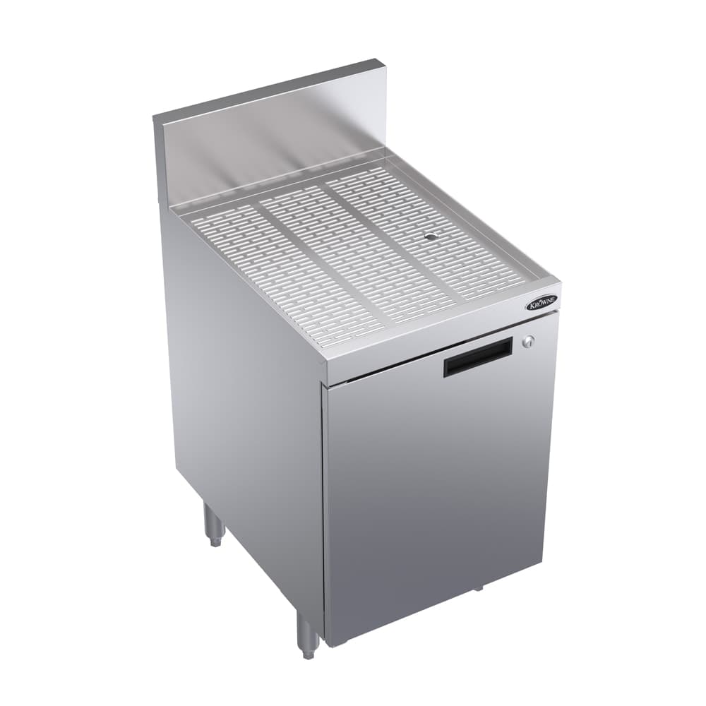 Krowne KR24-SD18 Under Bar Glass Storage Unit - Hinged Door Base, 6 1/2" Back Splash, 18" x 24"