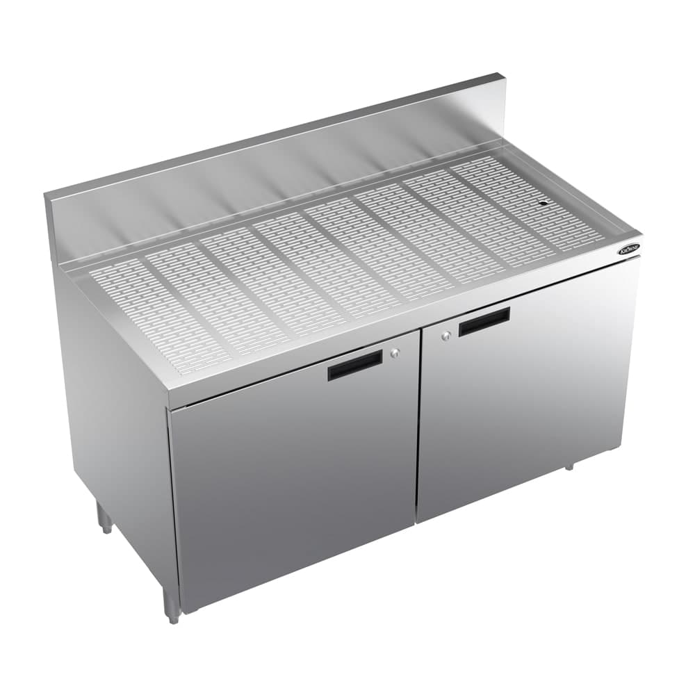 Krowne KR24-SD48 Under Bar Glass Storage Unit - Hinged Door Base, 6 1/2" Back Splash, 48" x 24"