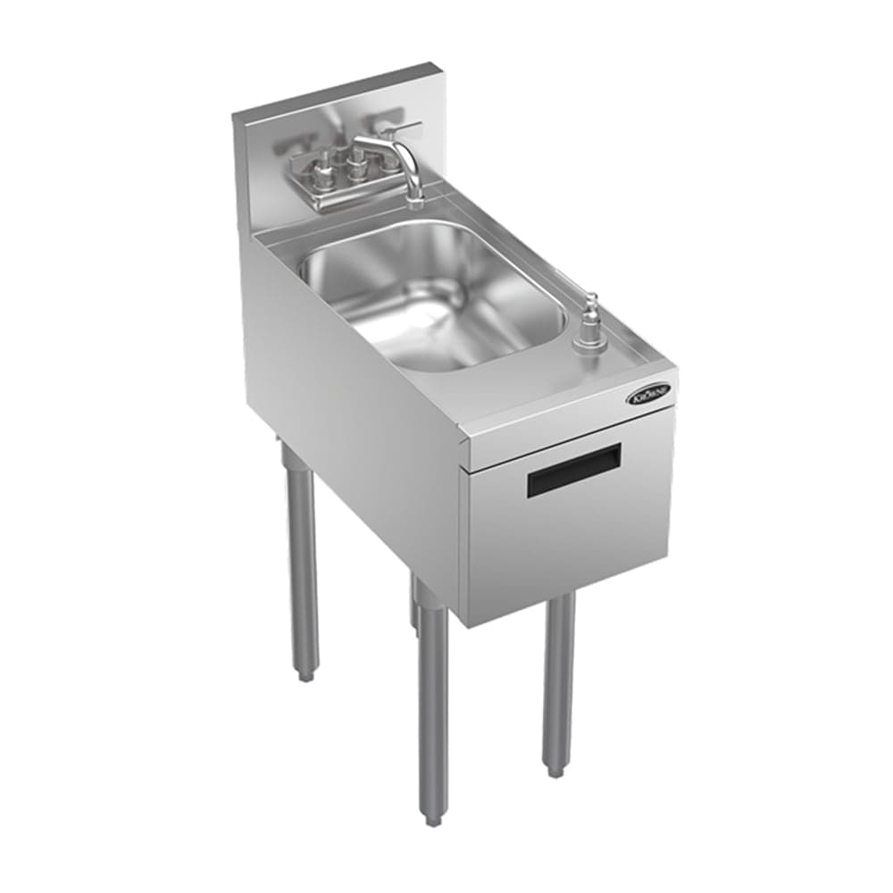 Krowne KR24-12ST Freestanding Commercial Hand Sink w/ 10"L x 12"W x 7"D Bowl, Soap & Towel Dispenser