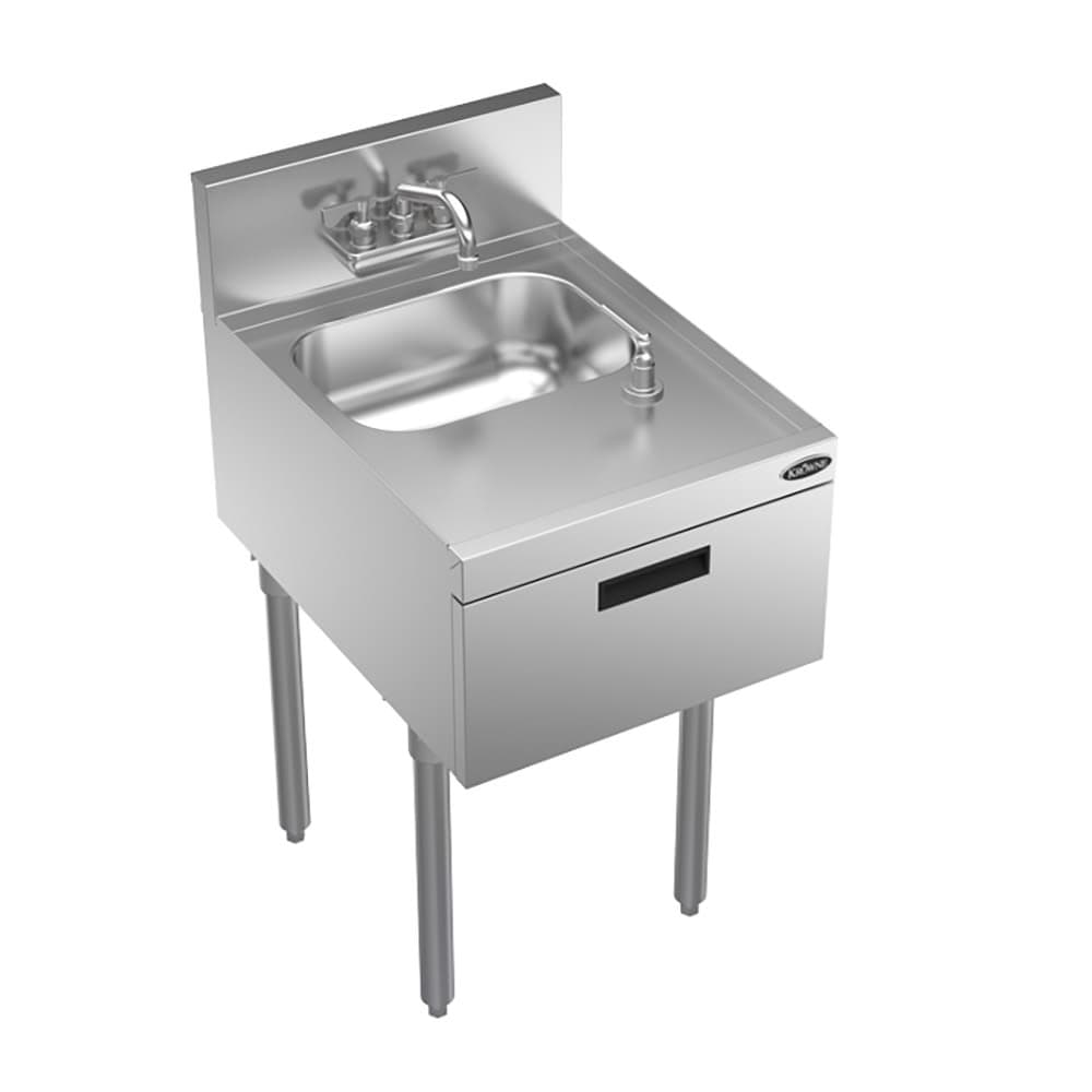 Krowne KR24-18ST Freestanding Commercial Hand Sink w/ 10"L x 14"W x 7"D Bowl, Soap & Towel Dispenser