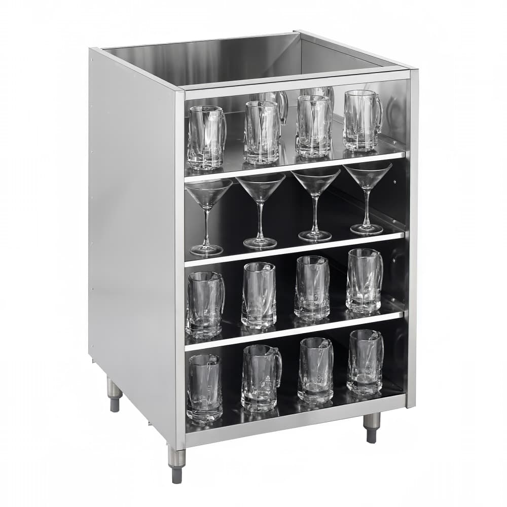 Krowne KR-G18 18" Backbar Glass Storage Cabinet w/ 3 Shelves, 24" D