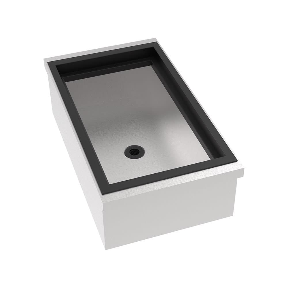 Krowne MW-IB12 MoveWell Ice Bin Modular Insert - Insulated, Sliding Cover, Stainless Steel