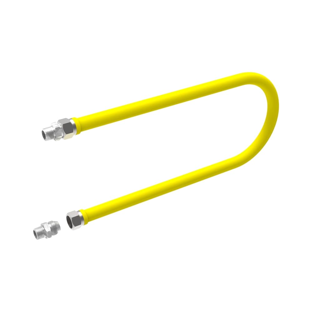 Krowne S5048B Royal Series 48" Stationary Gas Connector Hose w/ 1/2" Male/Male Couplings