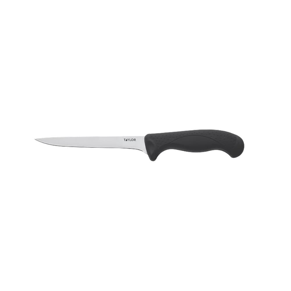 Taylor 5248378 6" Fillet Knife w/ Black Nylon/Silicone Handle, High Carbon German Steel