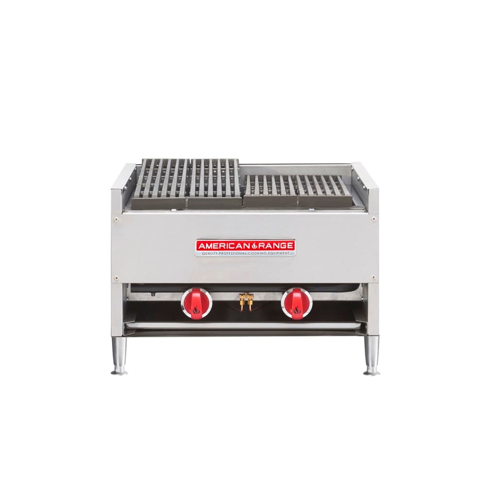 American Range AECB-24 24"Heavy Duty Charbroiler, Counter Model, Lava Rock, Liquid Propane
