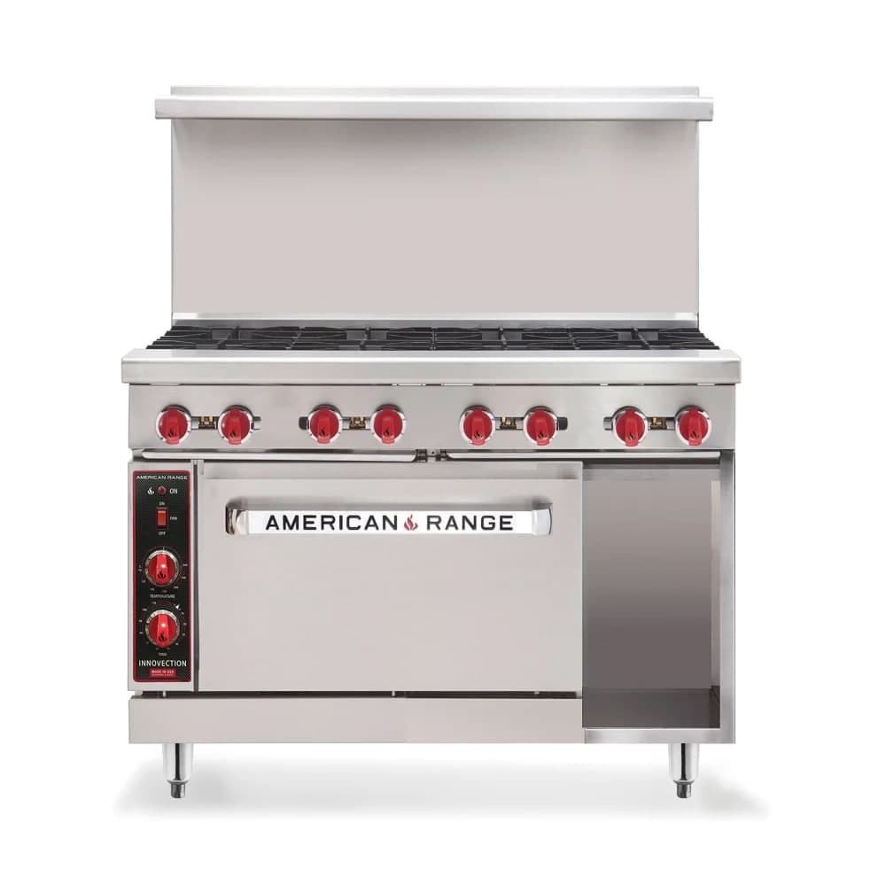 American Range AR-24G-4B-DSB 48" 4 Burner Gas Range w/ Griddle & (2) Storage Bases, Natural Gas
