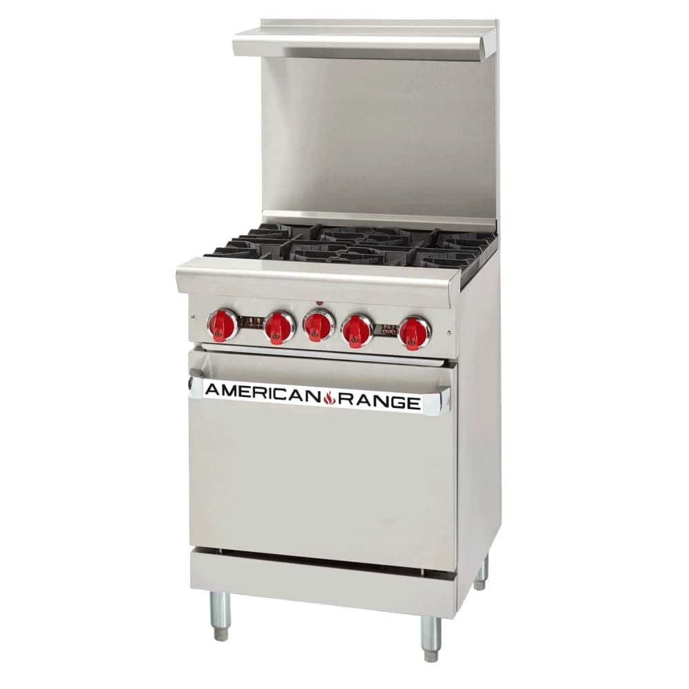 American Range AR-24G-SB 24" Gas Range w/ Full Griddle & Storage Base, Natural Gas