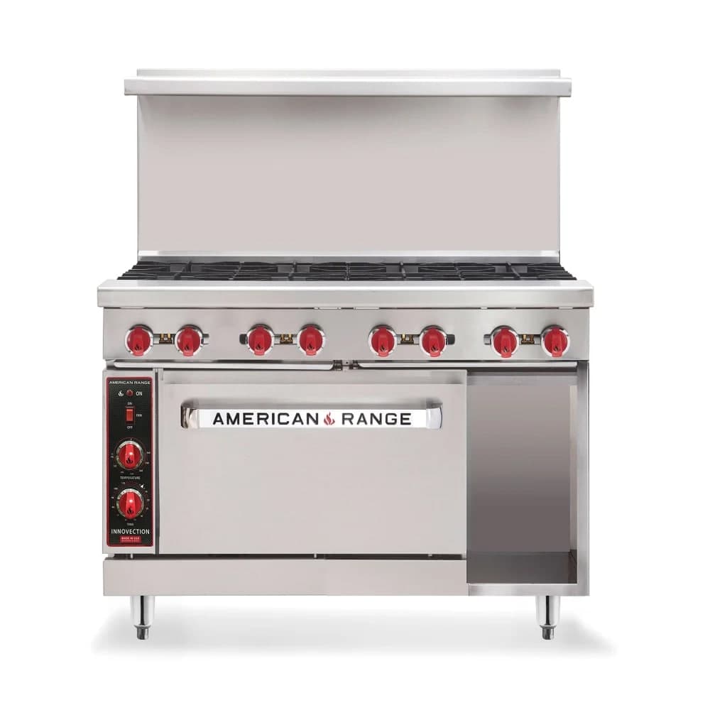 American Range AR-36G-2B-126L-SBR 48" 2 Burner Gas Range w/ Griddle & Standard Oven & Storage Base, Natural Gas