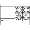 American Range AR-36G-4B-DSB 60" 4 Burner Gas Range w/ Griddle & (2) Storage Bases, Liquid Propane thumbnail 2