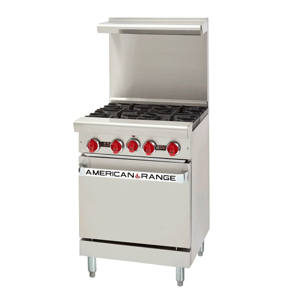 American Range AR-4 24" 4 Burner Gas Range w/ Space Saver Oven, Liquid Propane