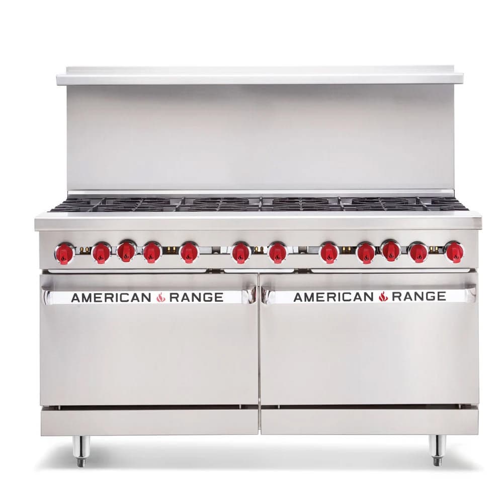 American Range AR-8B-24RG-CL-SBR 60" 8 Burner Gas Range w/ Griddle/Broiler & Convection Oven & Storage Base, Liquid Propane