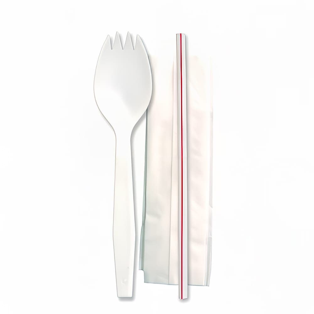 D&W Fine Pack Medium Weight Disposable Cutlery Set - Polypropylene, White (PSKF1000)