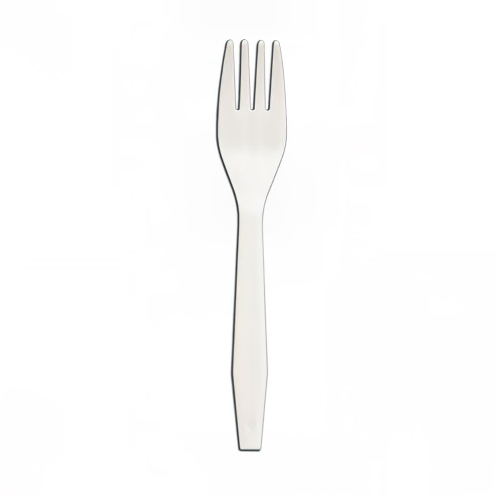 D&W Fine Pack Medium Weight Disposable Fork - Polypropylene, White (P1001)
