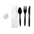 D&W Fine Pack Medium Weight Disposable Cutlery Set - Polypropylene, Black (P250E3PCSPKIT) thumbnail 2