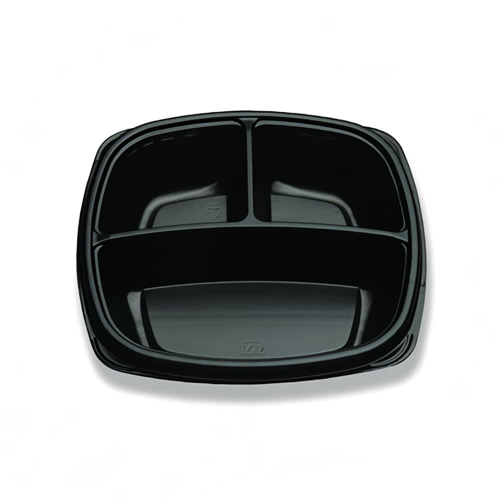 D&W Fine Pack 9" Square Container - Polystyrene, Black (CF723-093-1)