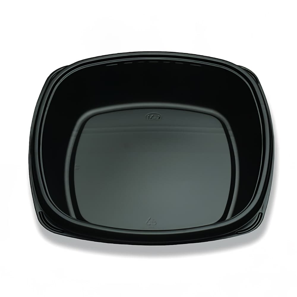 D&W Fine Pack 10 1/4" Square Container - Polystyrene, Black (CF723-100-1)