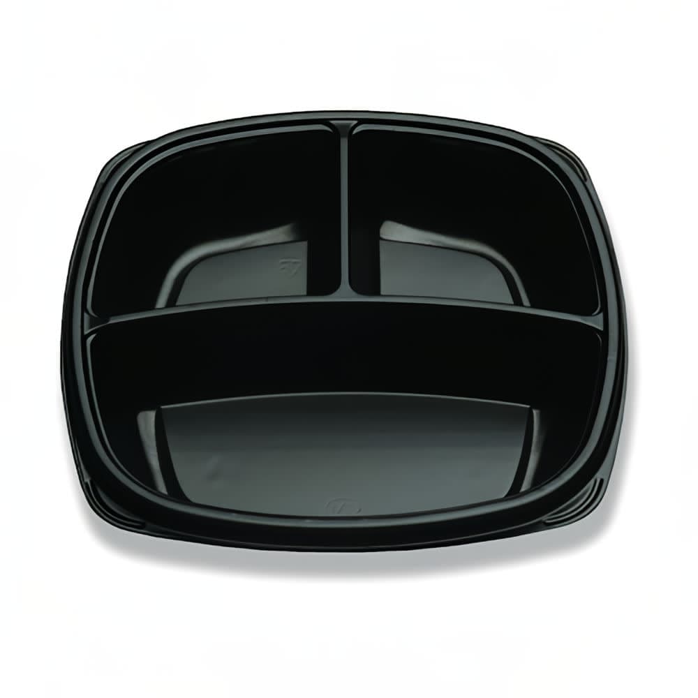 D&W Fine Pack 10 1/4" Square Container - Polystyrene, Black (CF723-103-1)