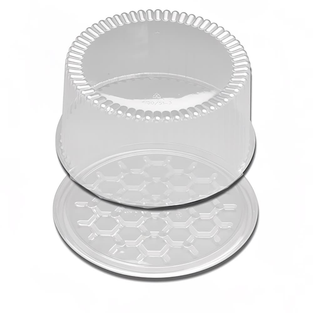 D&W Fine Pack 10" Cake Display Container w/ Lid - Polystyrene, Clear (G34-1)