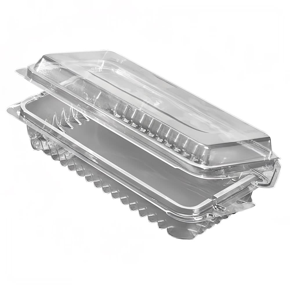 D&W Fine Pack Hinged Lid Food Container - 7 1/2" x 4", PET, Clear (1221)