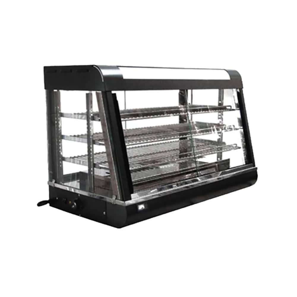 Omcan 35 1/4" Dual Service Countertop Heated Display Case - (3) Shelves, 110v (21570)