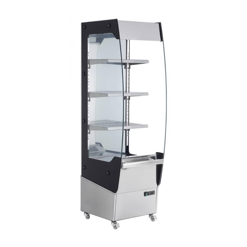 Omcan 19 2/5" Self Service Floor Model Heated Display Case - (3) Shelves, 220v (39537)