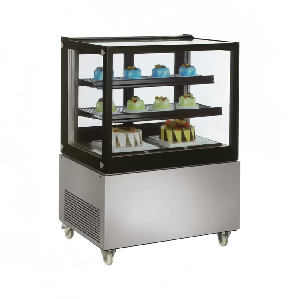 Omcan 47 1/4" Full Service Bakery Display Case w/ Straight Glass - (3) Levels, 110v (39540)