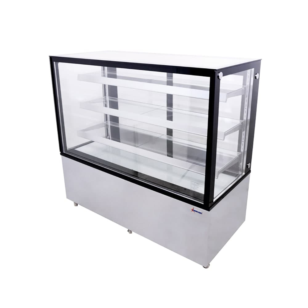 Omcan 60" Full Service Bakery Display Case w/ Straight Glass - (4) Levels, 110v (44384)
