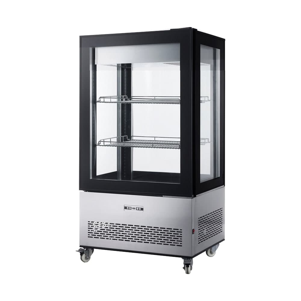 Omcan 33 1/2" Full Service Bakery Display Case w/ Straight Glass - (3) Levels, 110v (44472)