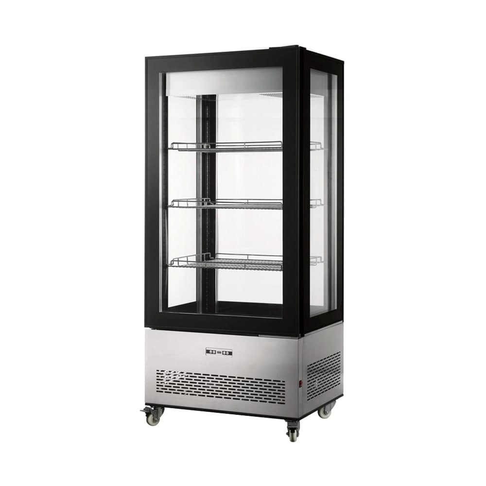 Omcan 33 1/2" Full Service Bakery Display Case w/ Straight Glass - (4) Levels, 110v (44474)