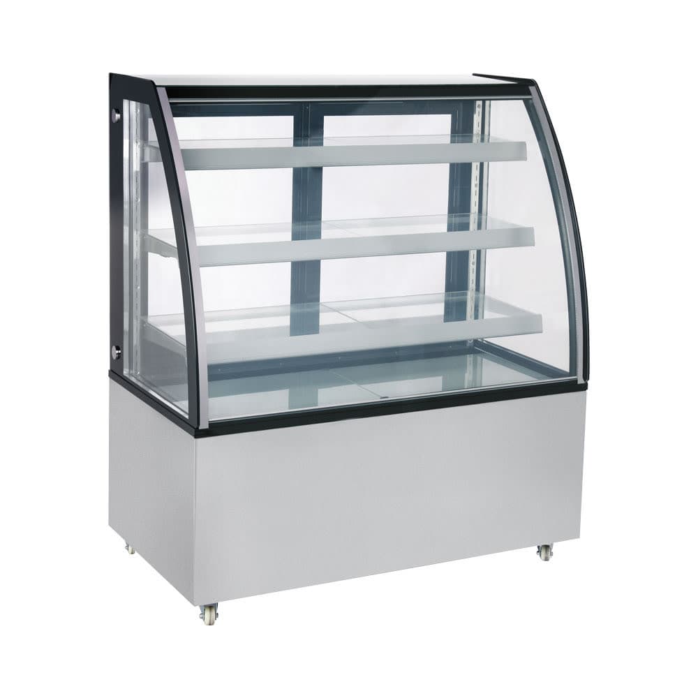 Omcan 48" Full Service Bakery Display Case w/ Curved Glass - (4) Levels, 110v (44502)