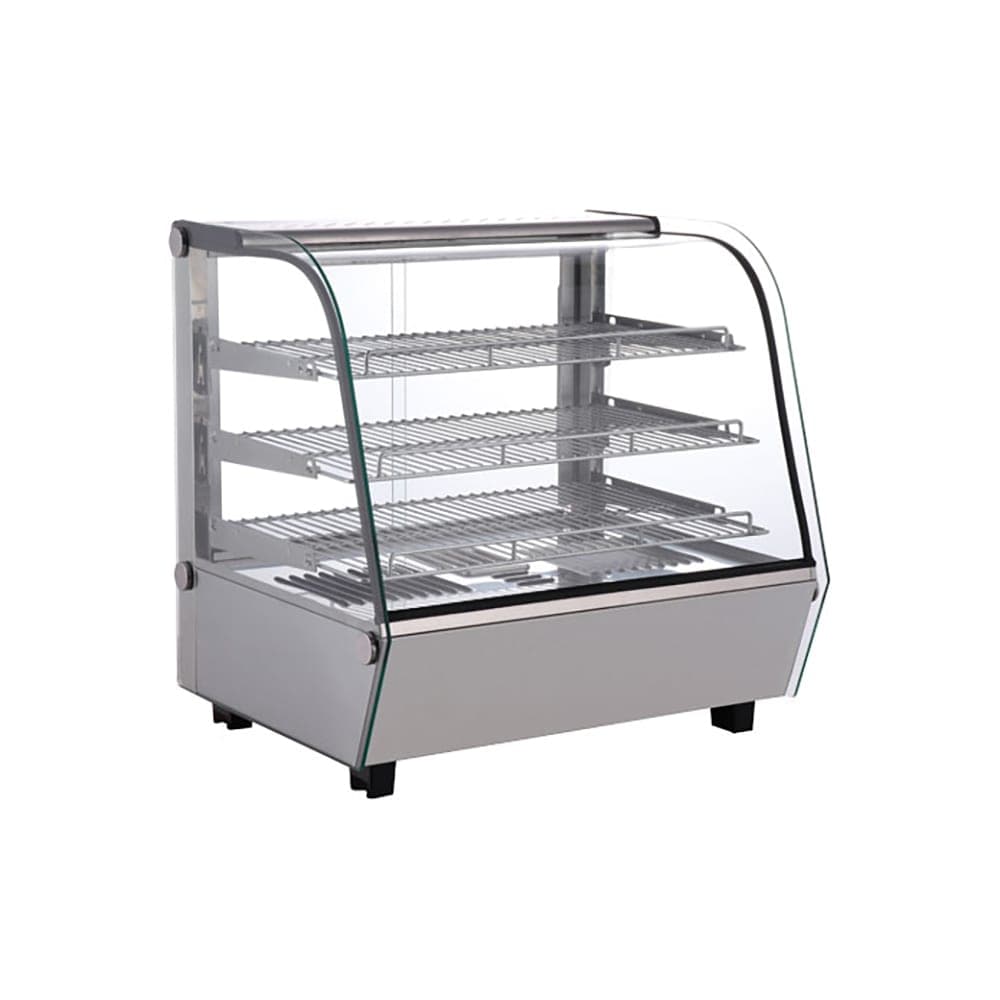 Omcan 26 7/10" Full Service Countertop Heated Display Case - (3) Shelves, 115v (47454)