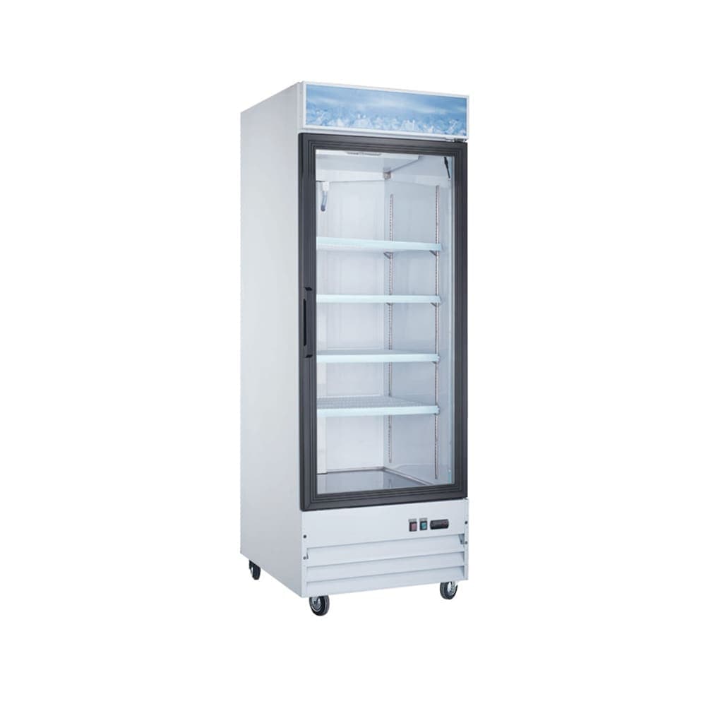 Omcan 28 3/10" One Section Glass Door Merchandiser - (1) Right Hinge Door, White, 110v (50036)