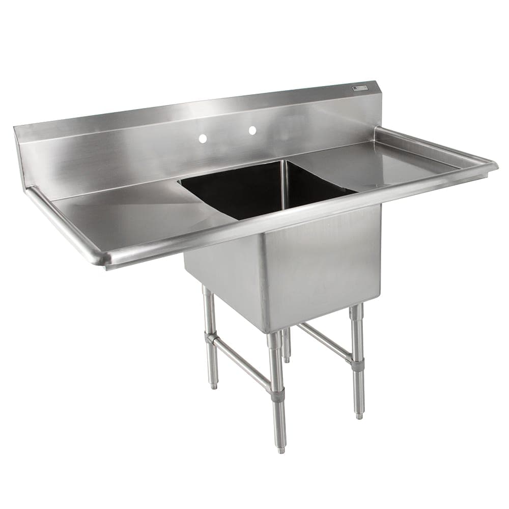 John Boos 1B16204-2D18 55" 1 Compartment Sink w/ 16"L x 20"W Bowl, 14" Deep