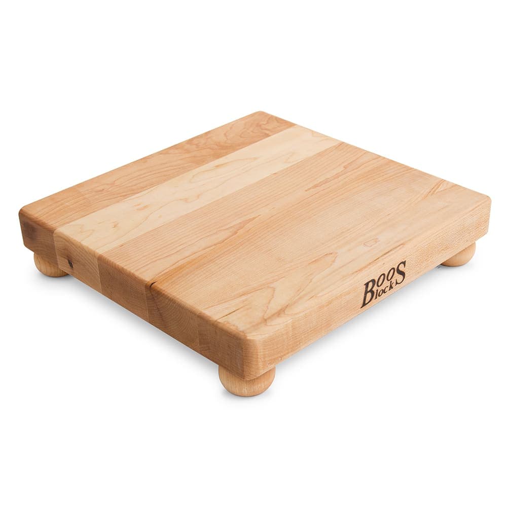 John Boos B12S 12" Square Cutting Board w/ Wooden Legs, Hard Rock Maple